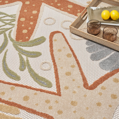 Nourison Home Aloha  Ivory Multicolor  Contemporary