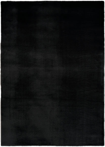 Nourison Home Soft Plush Rabbit Fur  Black  Contemporary