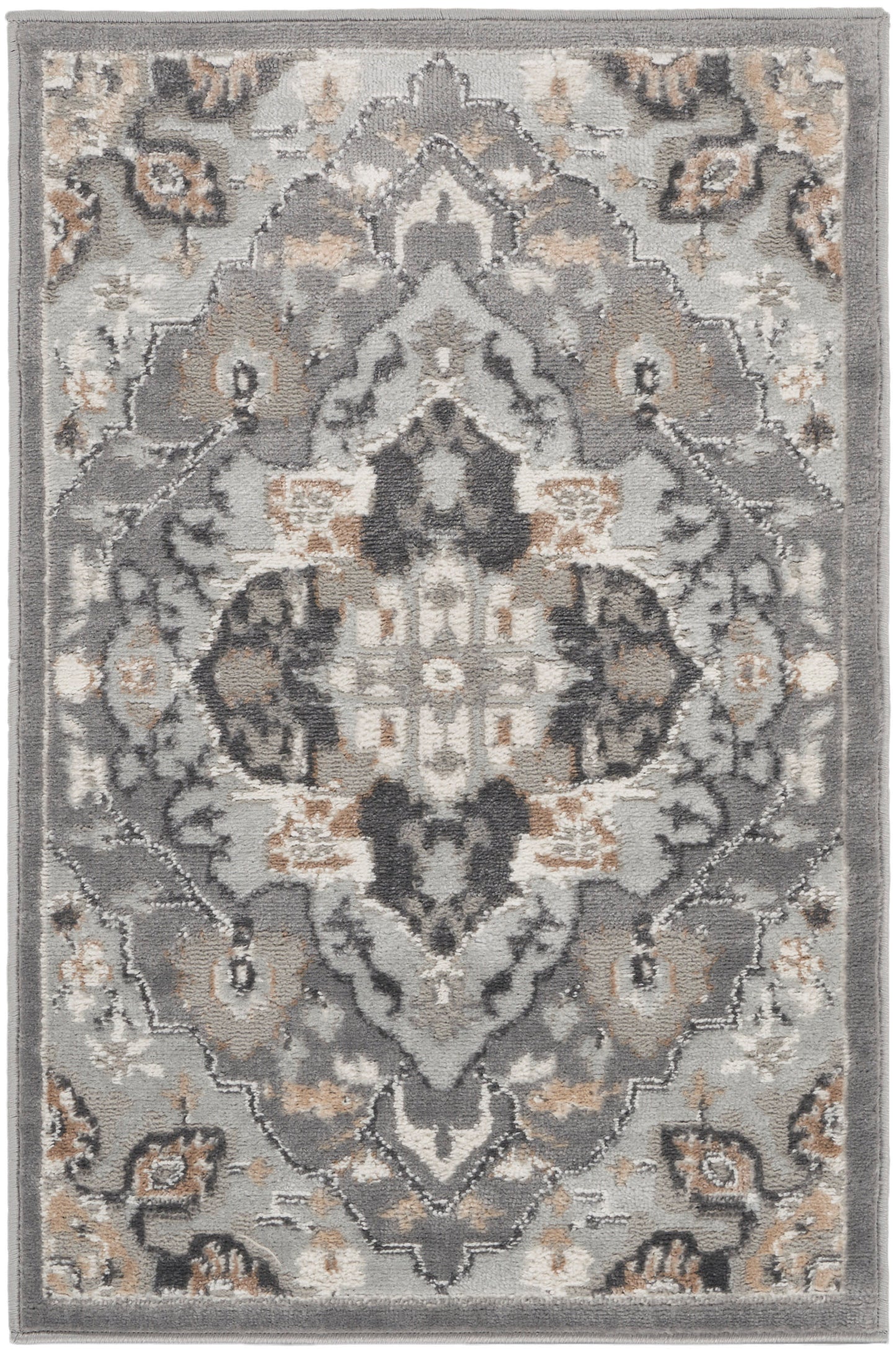 Nourison Home Elation ETN09 Grey Traditional Power-loomed Rug