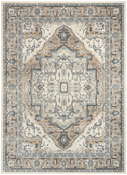 Nourison Home Quarry QUA18 Ivory Taupe Traditional Power-loomed Rugs