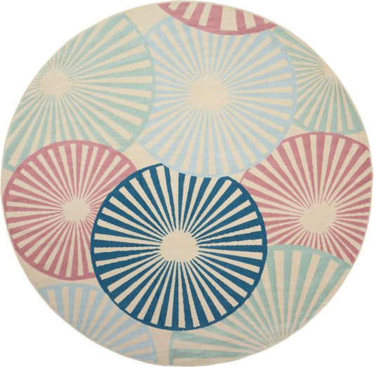 Nourison Home Grafix  Ivory Multicolor  Contemporary