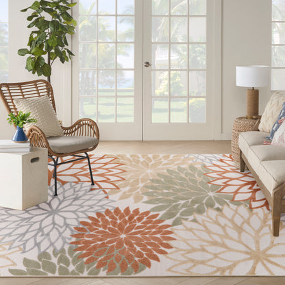Nourison Home Aloha  Ivory Multicolor  Contemporary