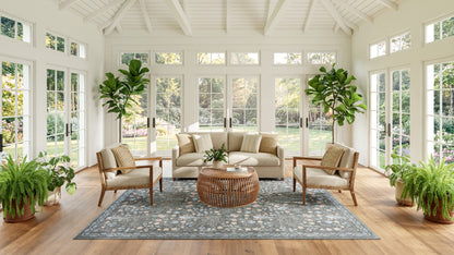 Nourison Home Botanical Washables  Charcoal Multicolor  Contemporary