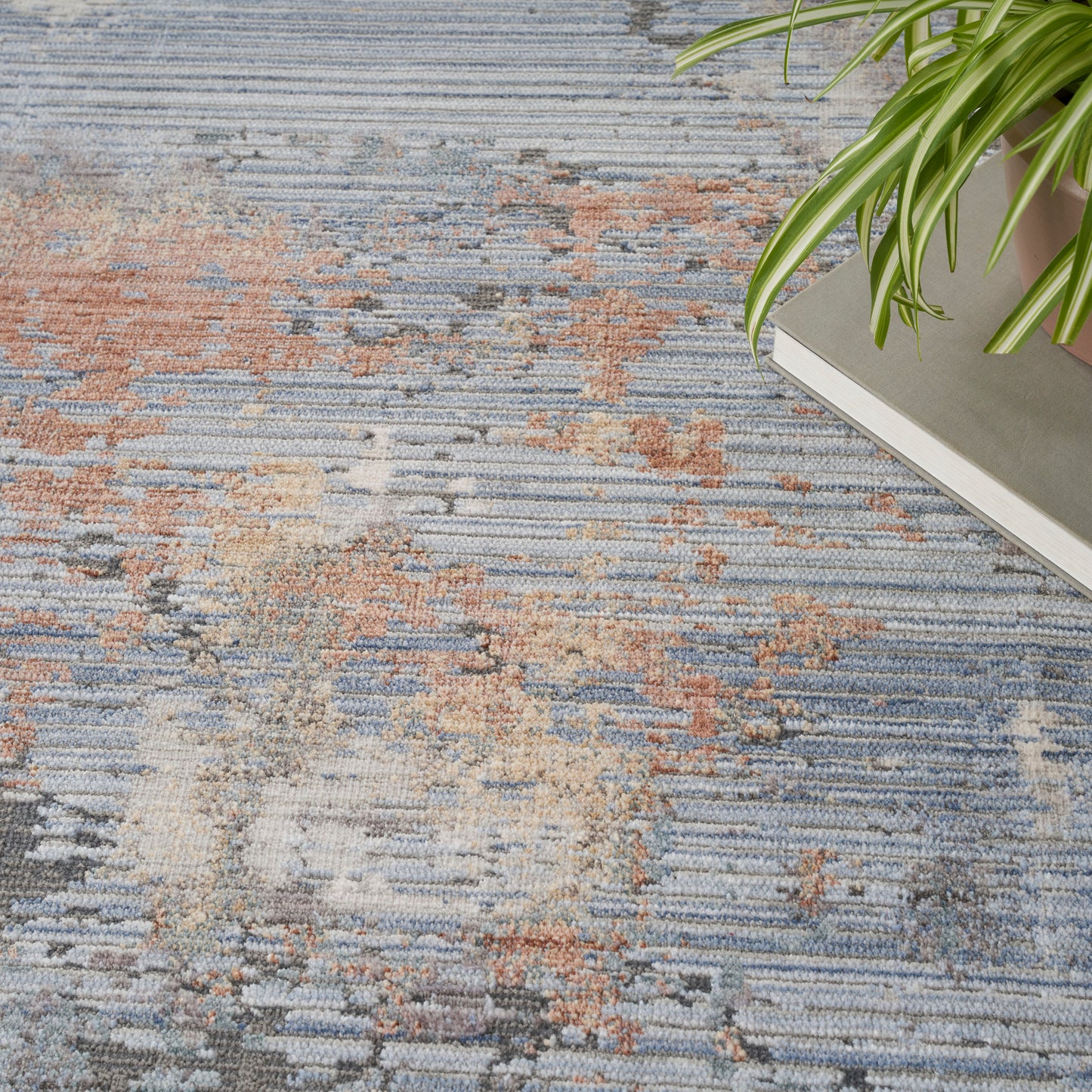 Nourison Home Abstract Hues  Grey Blue  Contemporary