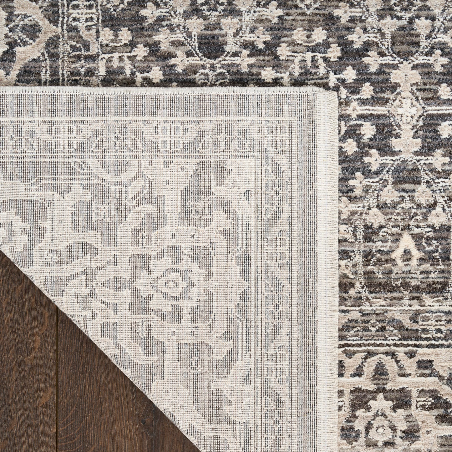 Nourison Home Shadows  Charcoal Ivory  Traditional