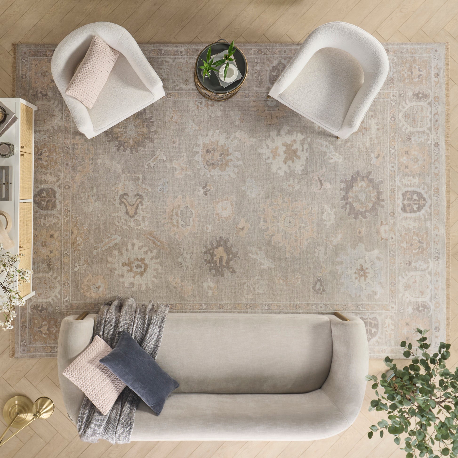 Nourison Home Aldora  Silver Blue  Traditional