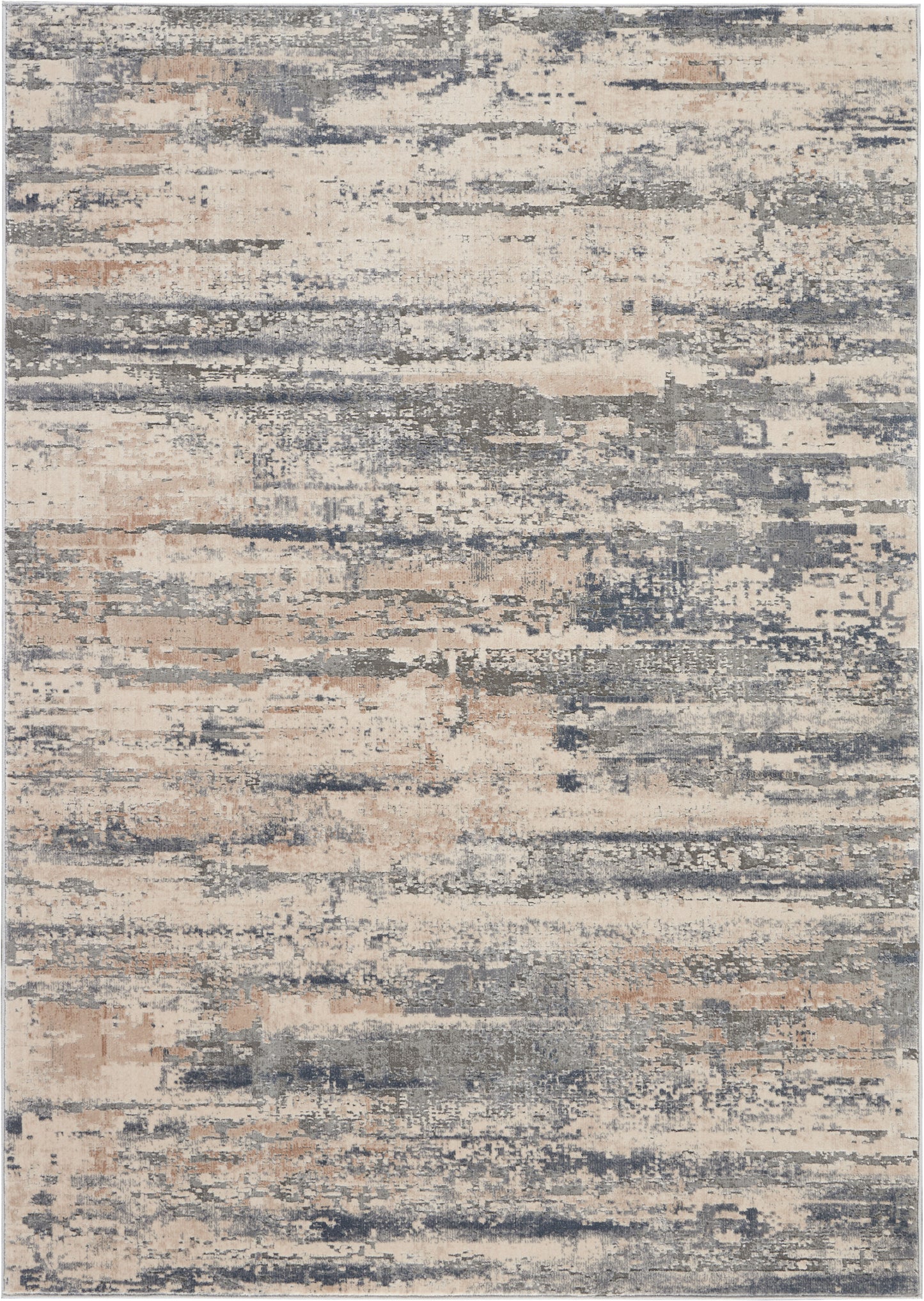 Nourison Home Rustic Textures RUS04 Beige Grey Contemporary Power-loomed Rugs