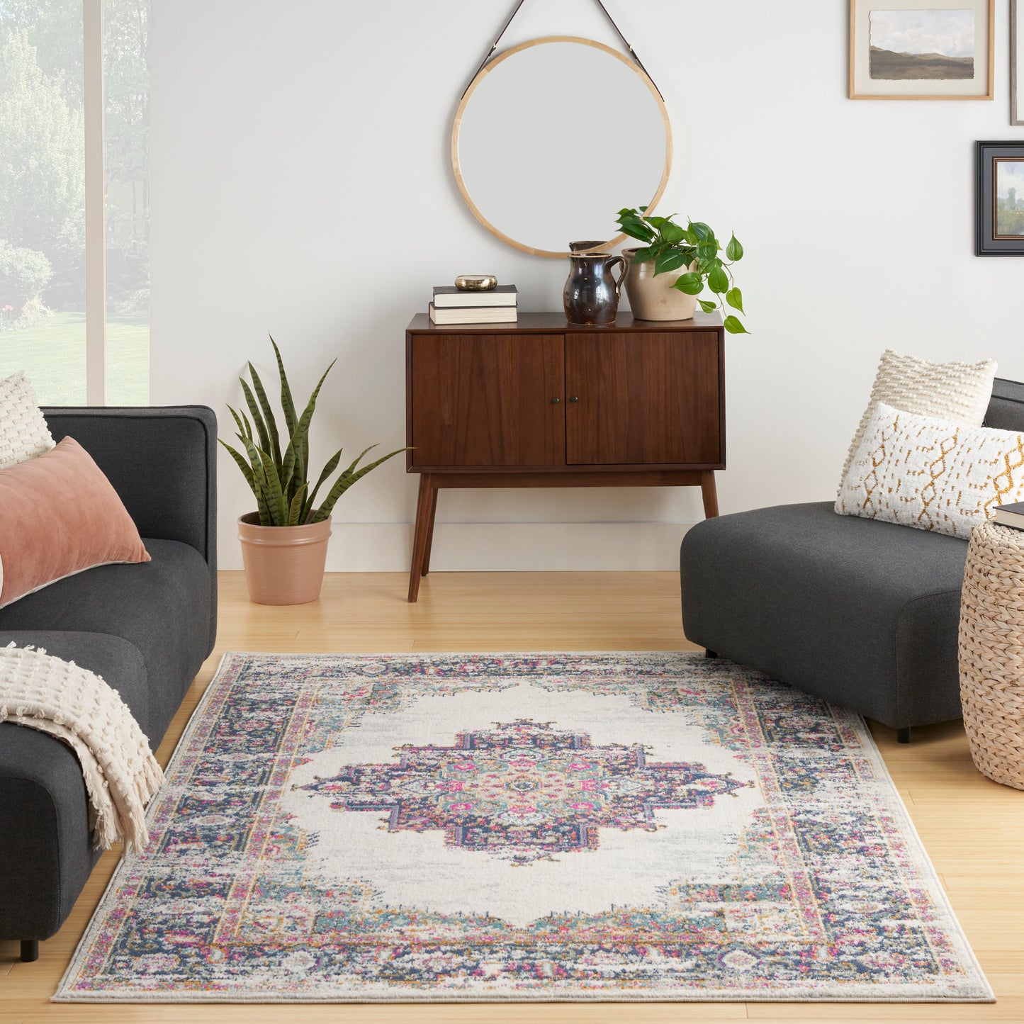 Nourison Home Passion  Ivory Blue  Transitional