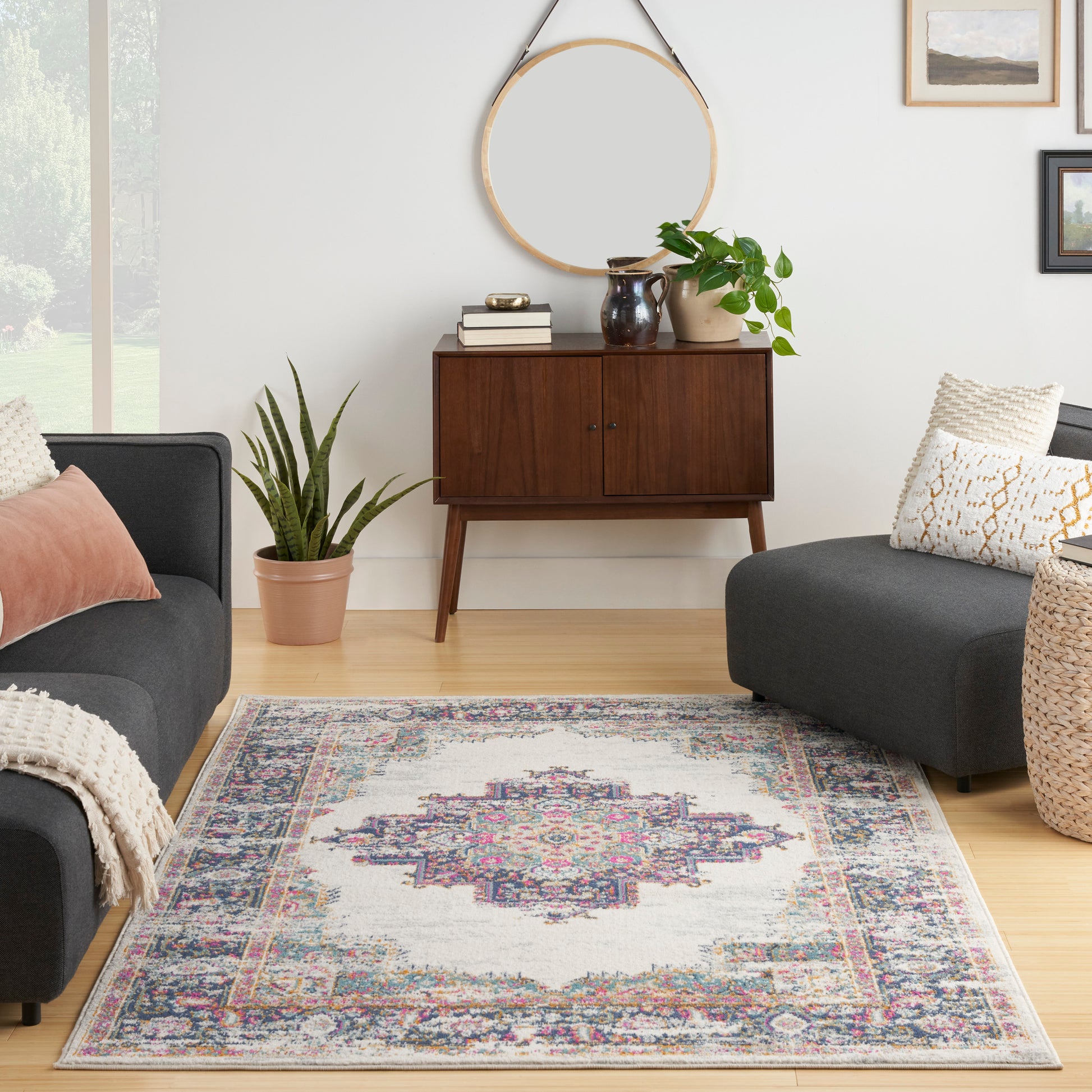 Nourison Home Passion  Ivory Blue  Transitional