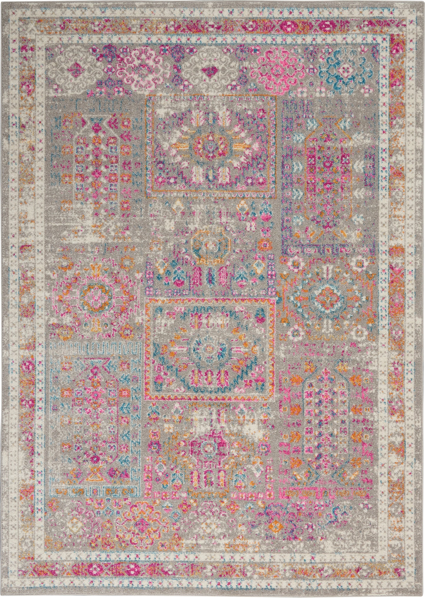 Nourison Home Passion PSN37 Grey Multicolor Transitional Power-loomed Rugs