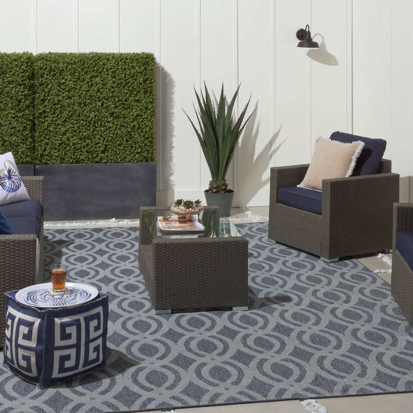 Nourison Home Aruba  Slate Light Blue  Contemporary