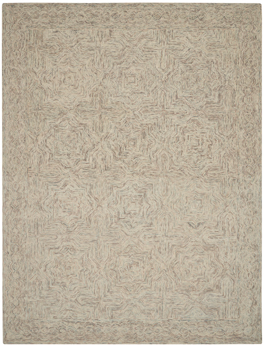Nourison Home Interlock  Blue Ivory  Contemporary