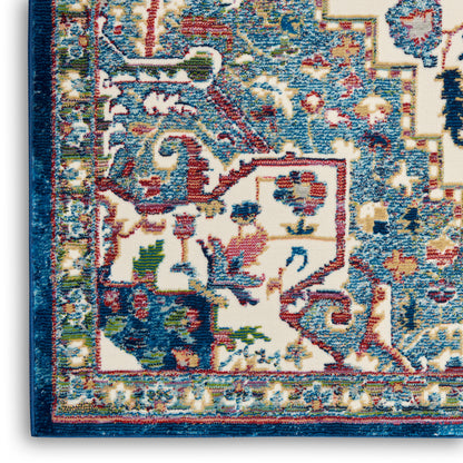 Nourison Home Ankara Global  Ivory Navy  Transitional