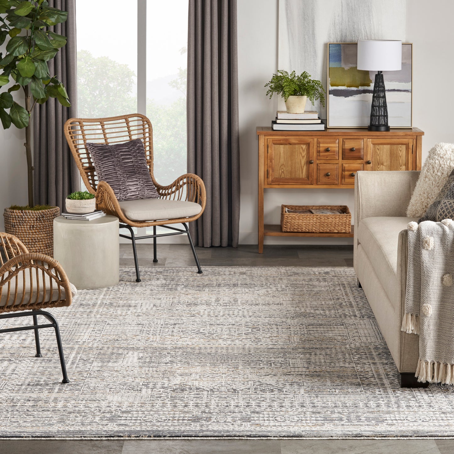 Nourison Home Lynx  Ivory Slate  Transitional