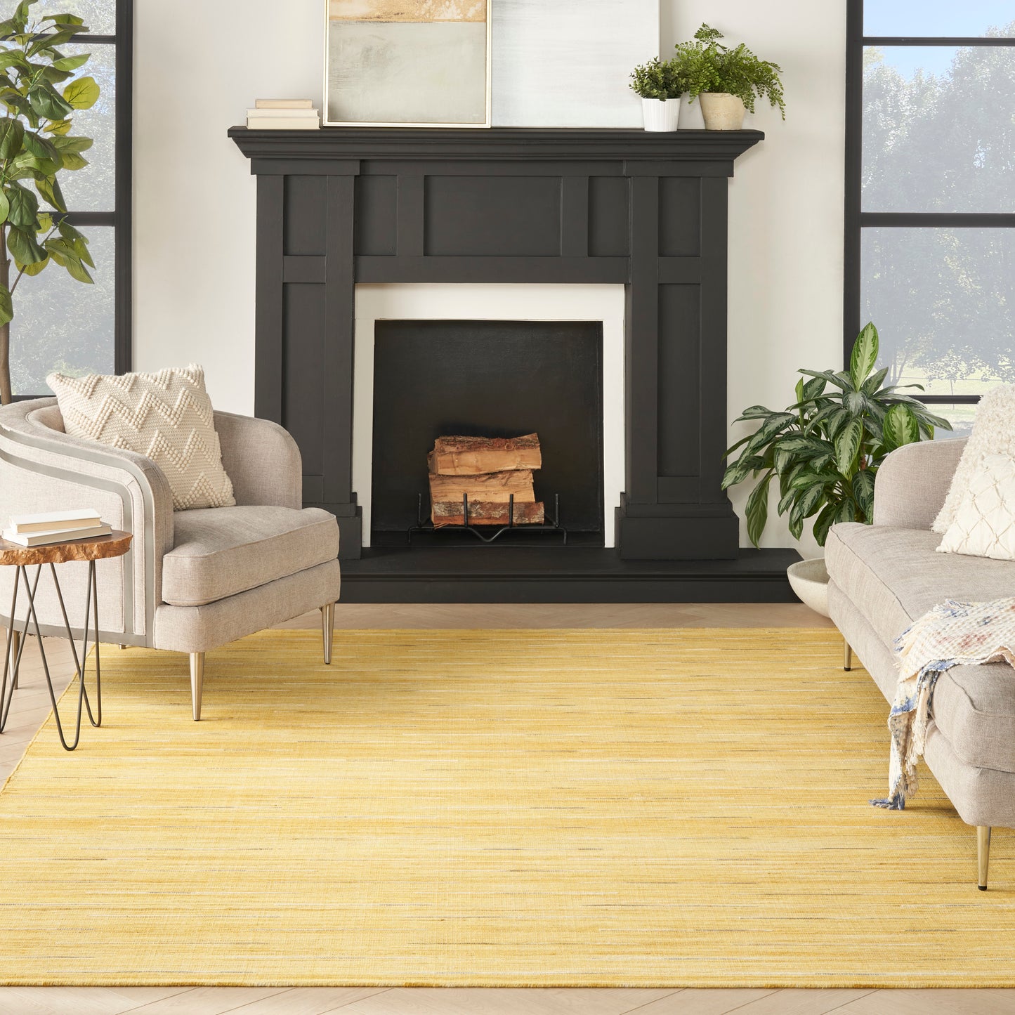 Nourison Home Interweave  Yellow  Contemporary