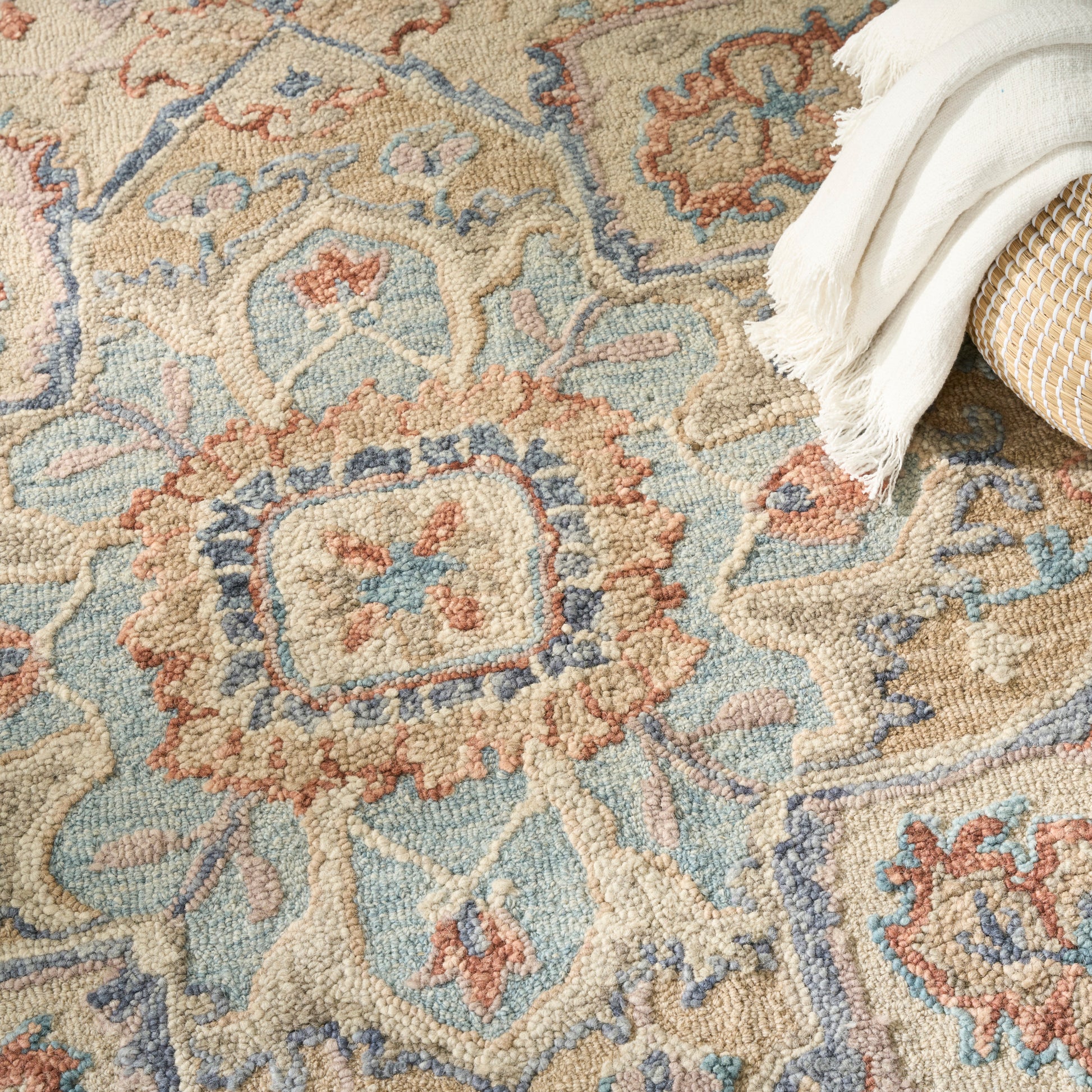 Nourison Home Maison  Light Blue Ivory  Traditional