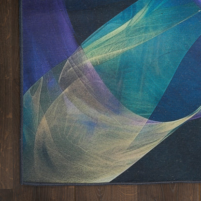 Nourison Home Nourison Washables  Blue Multicolor  Contemporary