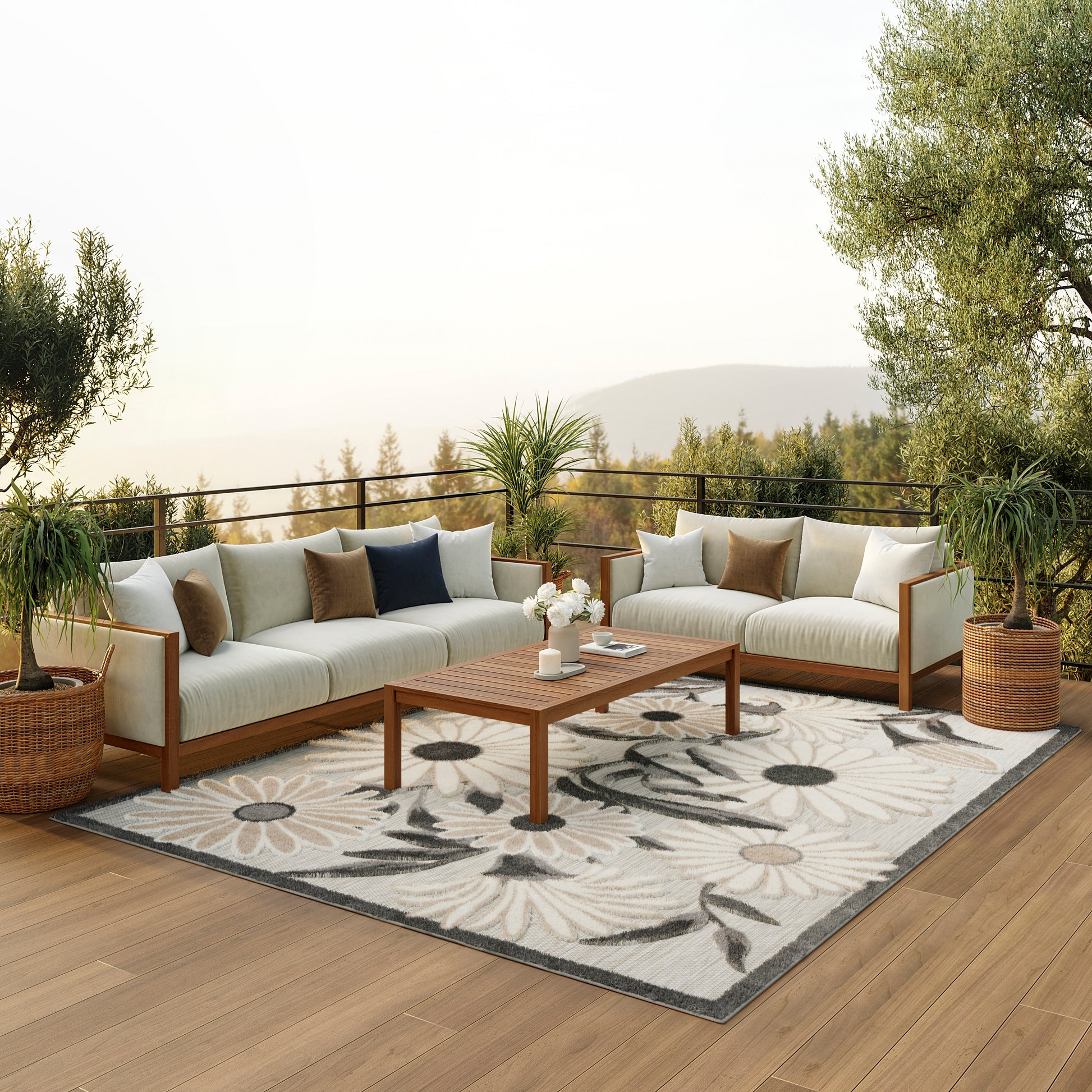 Nourison Home Aloha  Beige  Contemporary