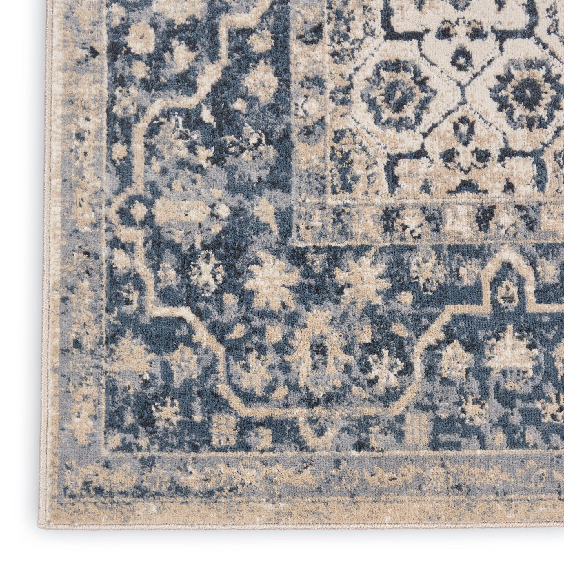Nourison Home Malta  Ivory Blue  Traditional