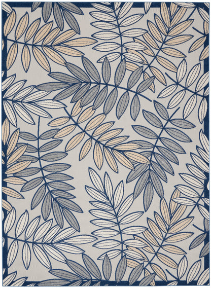 Nourison Home Aloha ALH18 Ivory Navy Contemporary Power-loomed Rugs