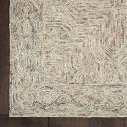 Nourison Home Interlock  Blue Ivory  Contemporary