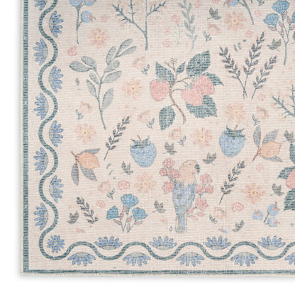 Nourison Home Botanical Washables  Ivory Multicolor  Contemporary