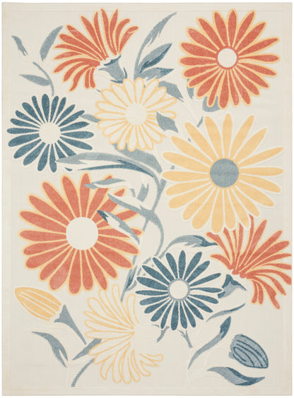Nourison Home Aloha ALH33 Ivory Rose Contemporary Power-loomed Rugs