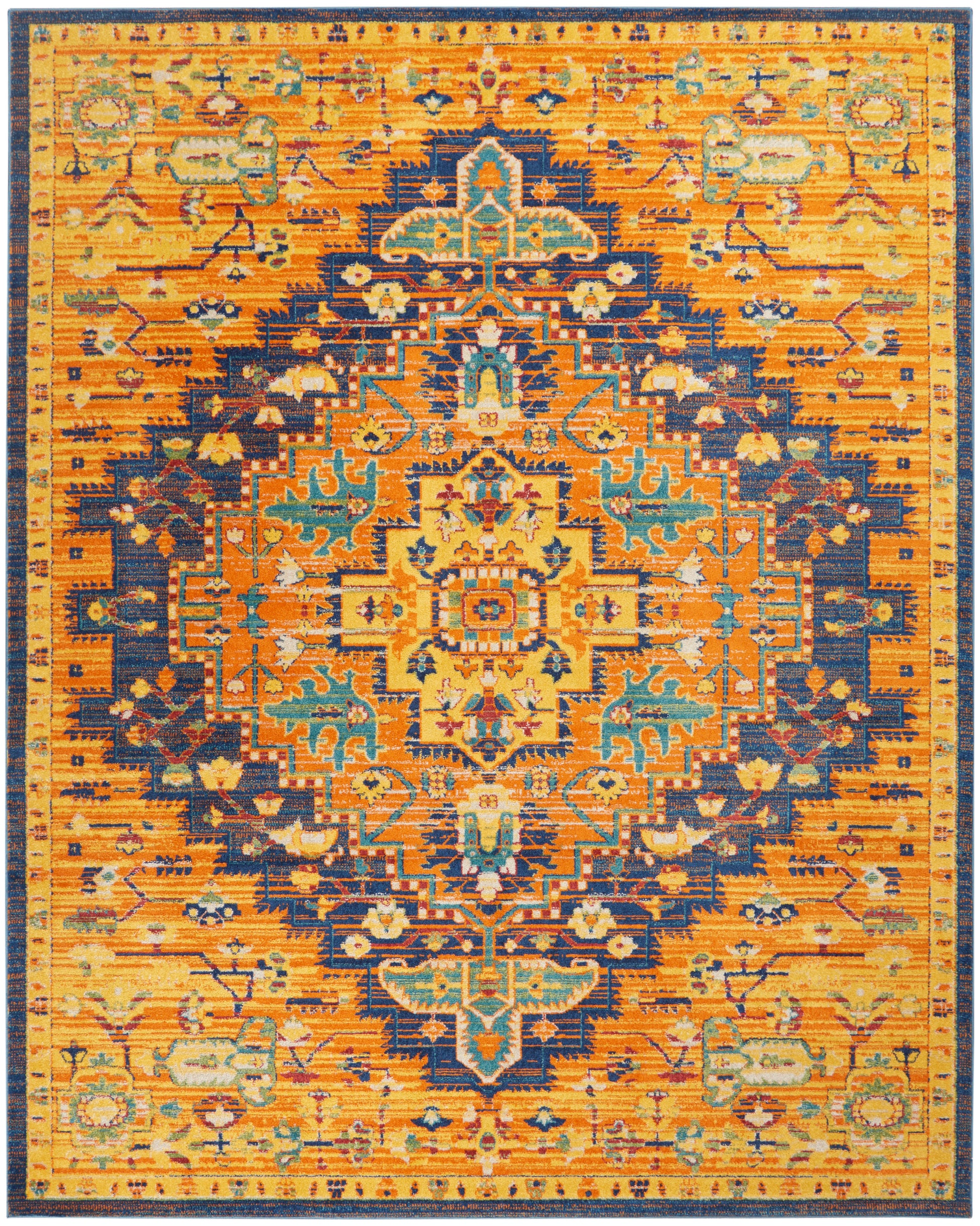 Nourison Home Allur  Orange Multicolor  Transitional