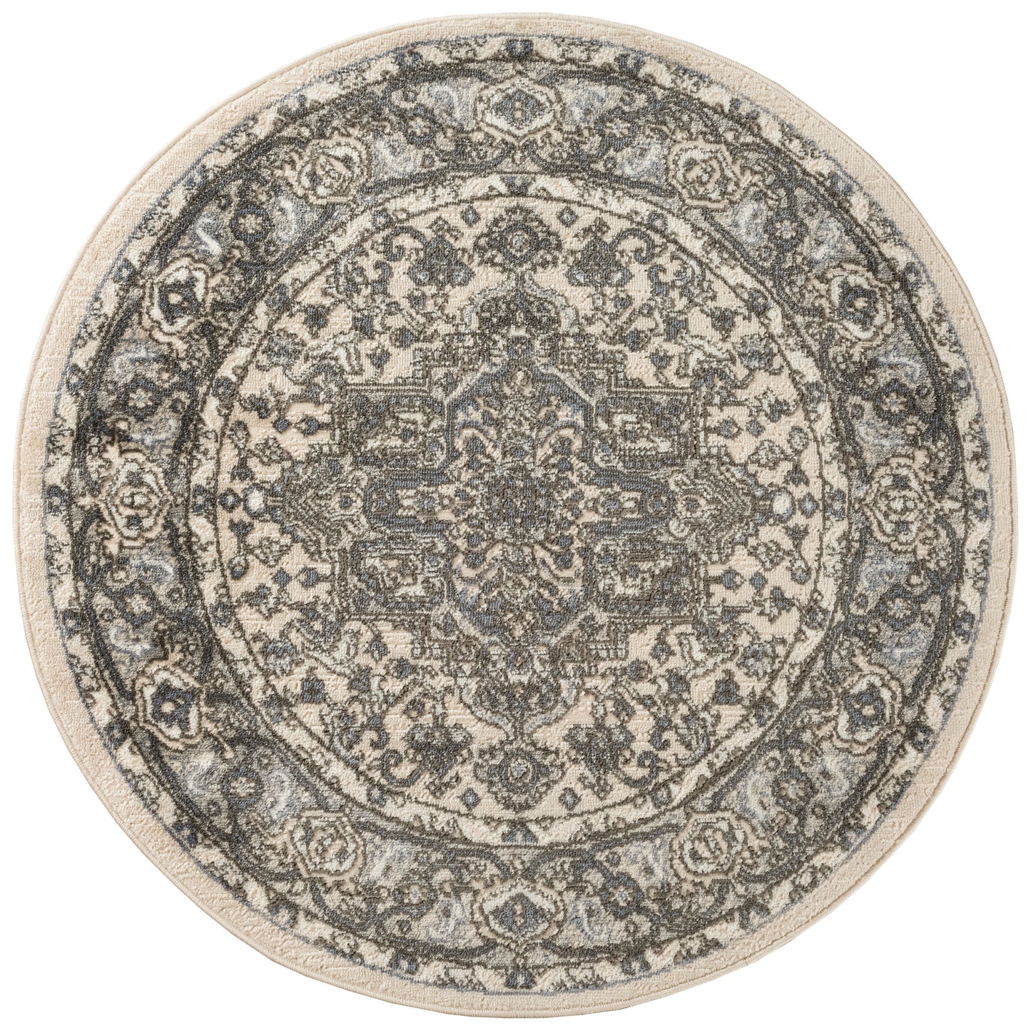 Nourison Home Quarry QUA05 Ivory Blue Transitional Power-loomed Rugs