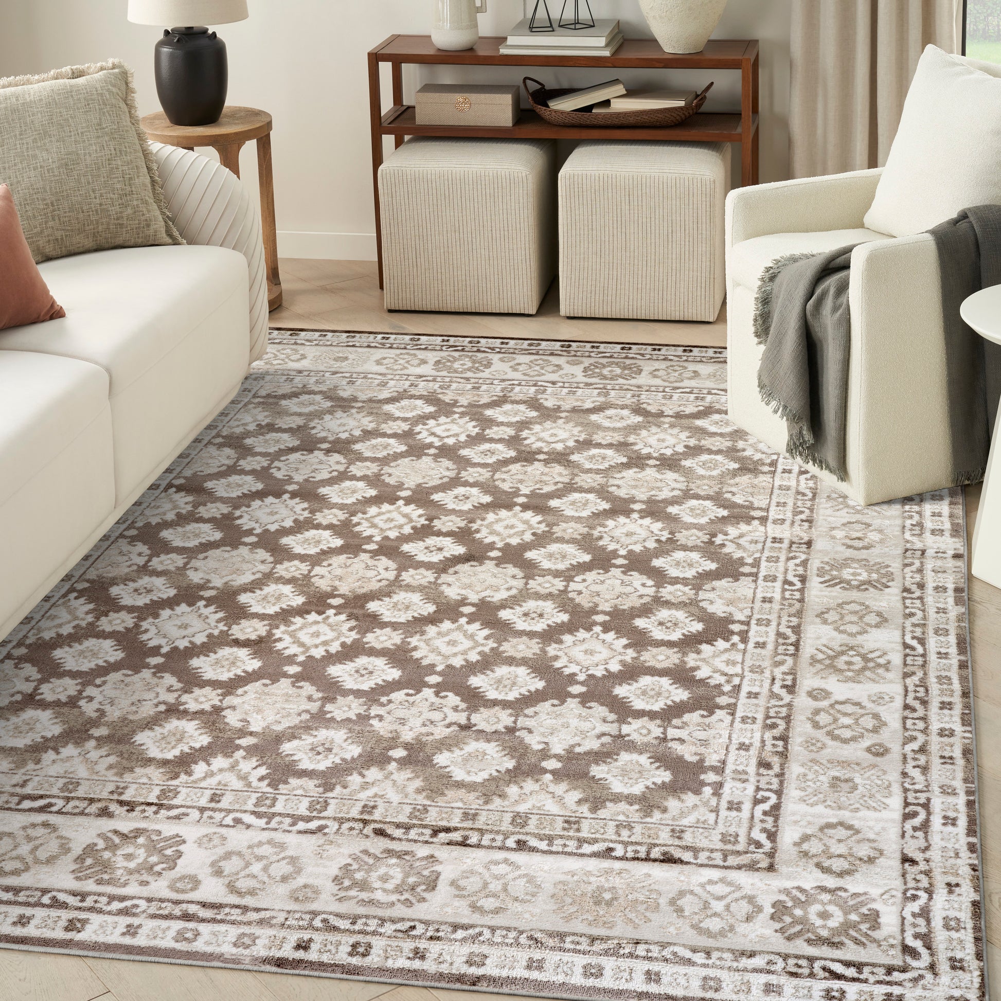 Nourison Home Dekor  Ivory Brown  Traditional
