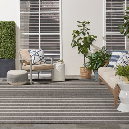 Nourison Home Positano  Charcoal Ivory  Contemporary