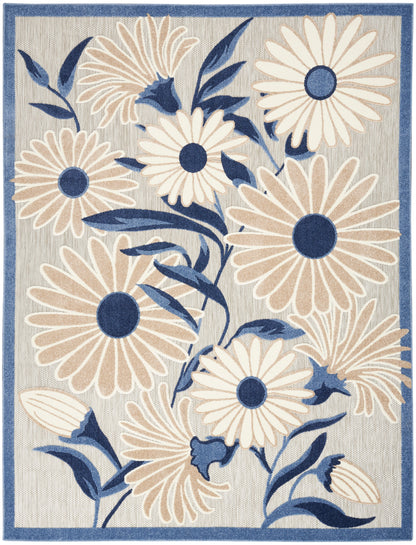 Nourison Home Aloha ALH33 Blue Grey Contemporary Power-loomed Rugs