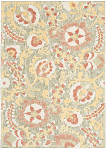 Nourison Home Aloha ALH17 Sage Rose Contemporary Power-loomed Rugs