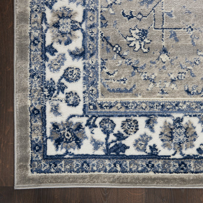 Nourison Home Cyrus  Ivory Navy  Traditional