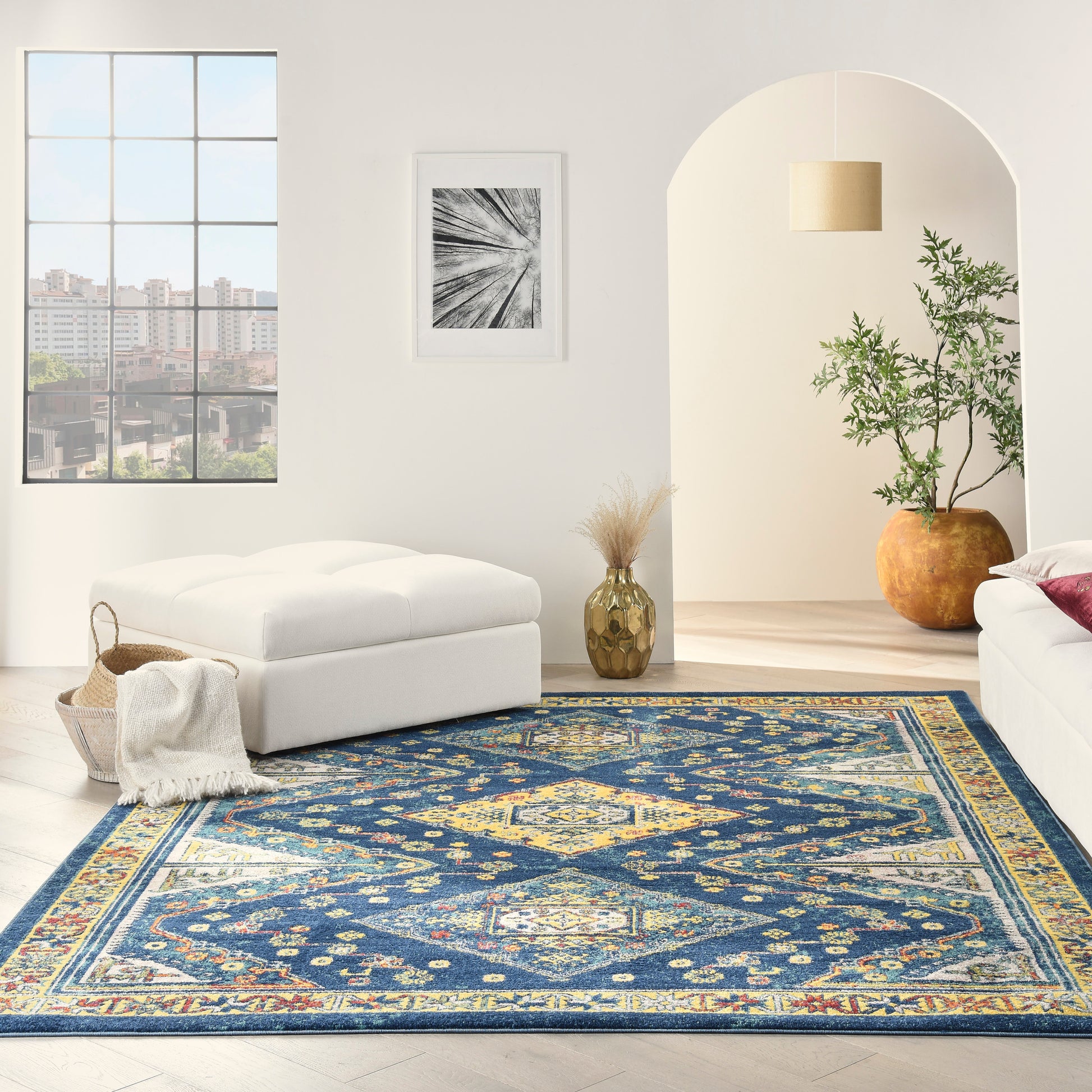 Nourison Home Allur  Navy Multicolor  Transitional