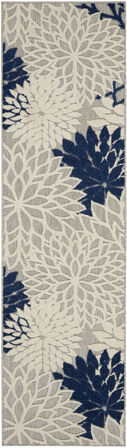 Nourison Home Aloha ALH05 Ivory Navy Contemporary Power-loomed Rugs