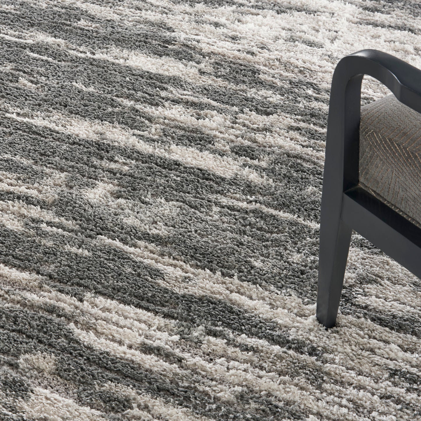 Nourison Home Dreamy Shag  Charcoal Ivory  Contemporary