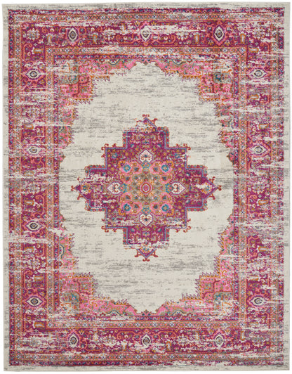 Nourison Home Passion PSN03 Ivory Fuchsia Transitional Power-loomed Rugs