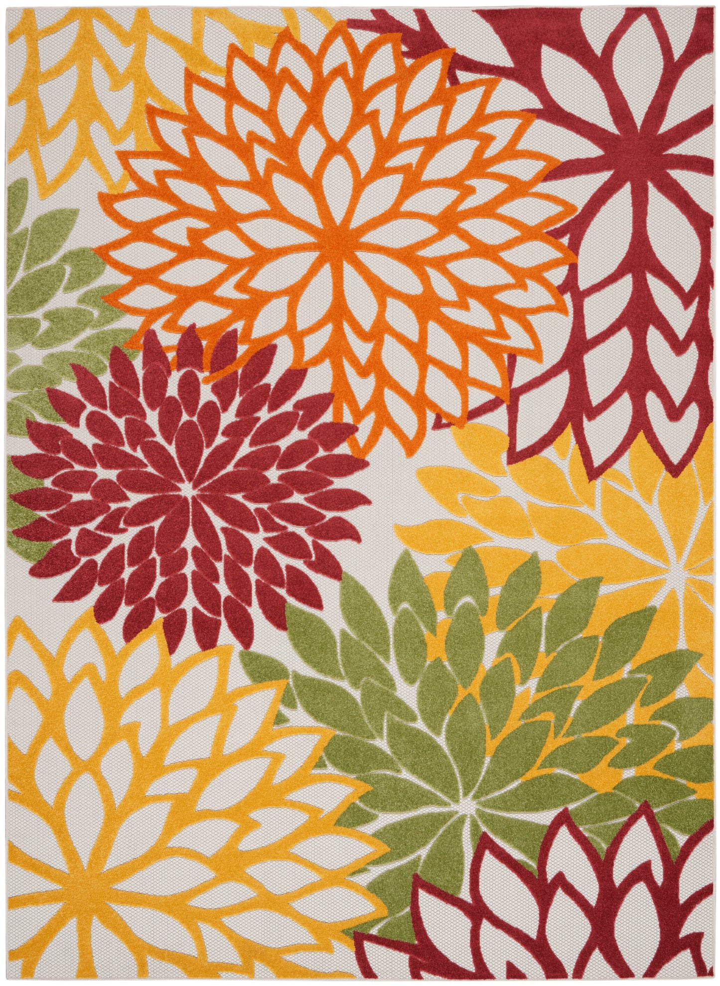Nourison Home Aloha  Red Multicolor  Contemporary