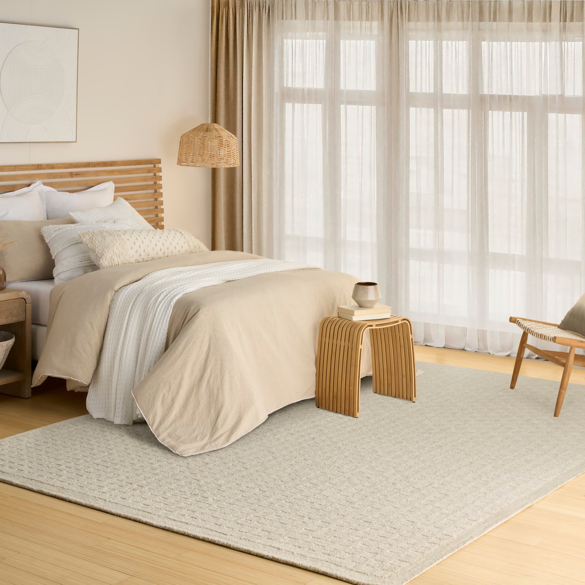 DKNY Pure Grids  Ivory Beige  Contemporary