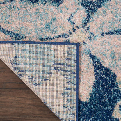 Nourison Home Tranquil  Navy Pink  Contemporary