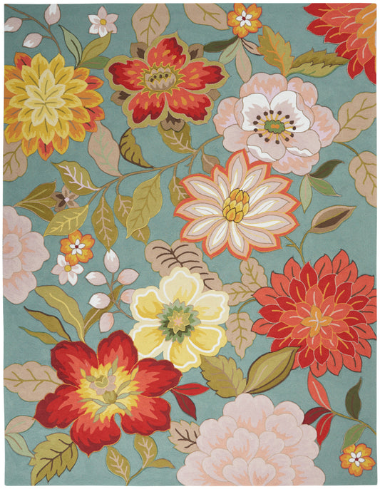 Nourison Home Fantasy  Aqua  Contemporary