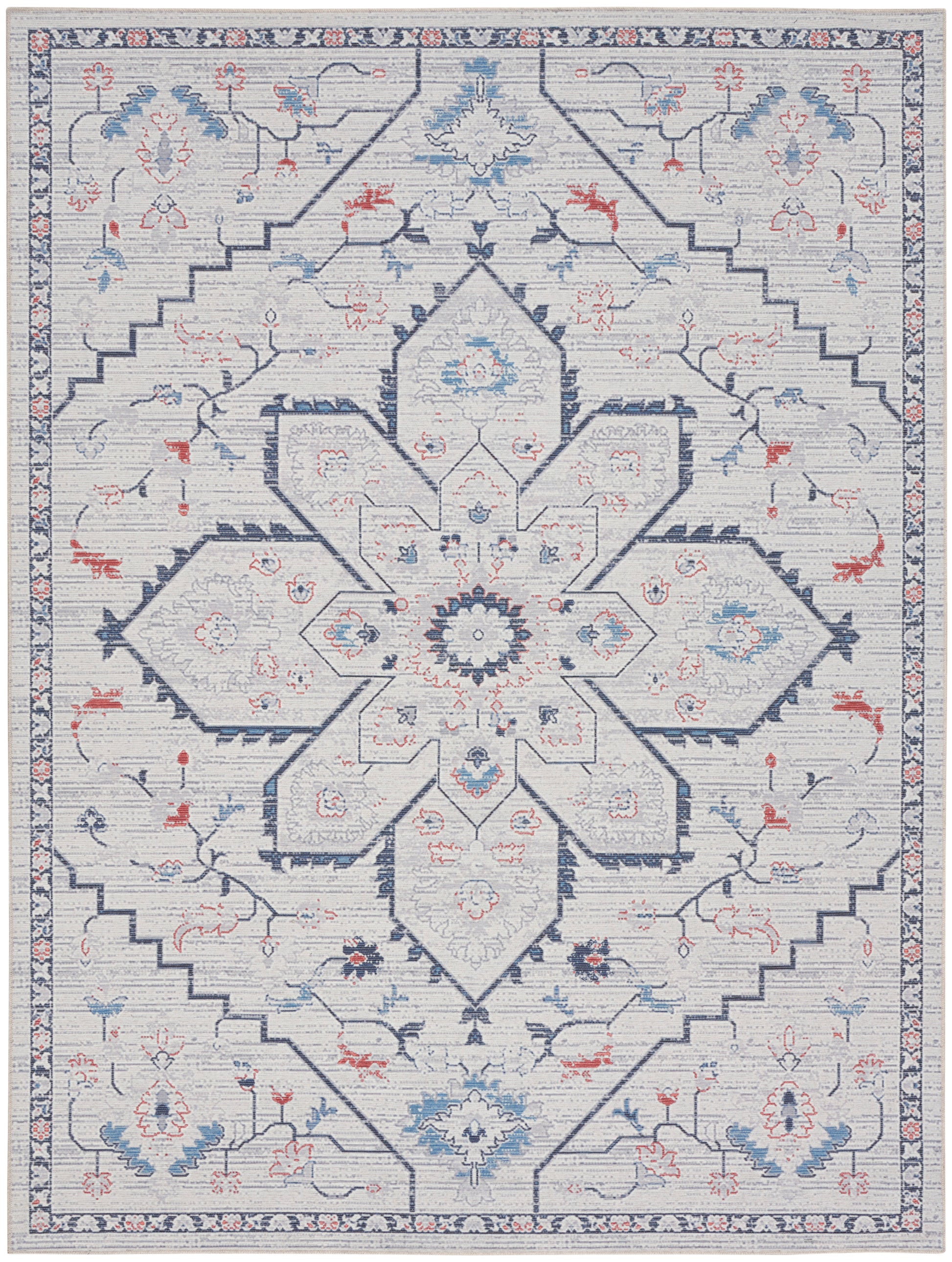 Nourison Home New Concept Washables  Ivory Blue  Contemporary