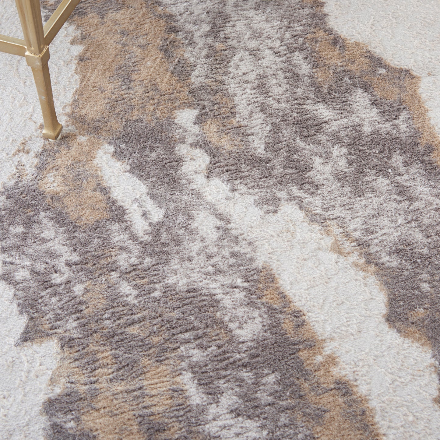 Nourison Home Silky Textures  Brown Ivory  Contemporary