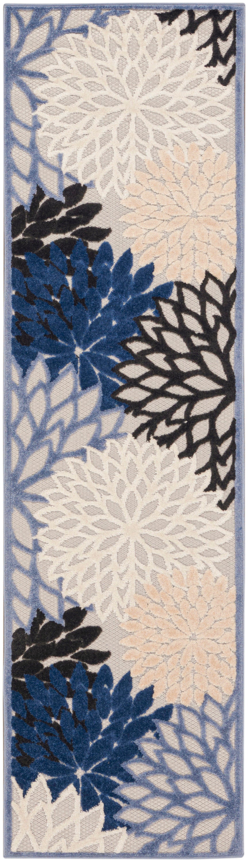 Nourison Home Aloha ALH05 Blue Multicolor Contemporary Power-loomed Rugs