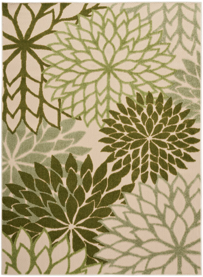 Nourison Home Aloha ALH05 Ivory Green Contemporary Power-loomed Rugs