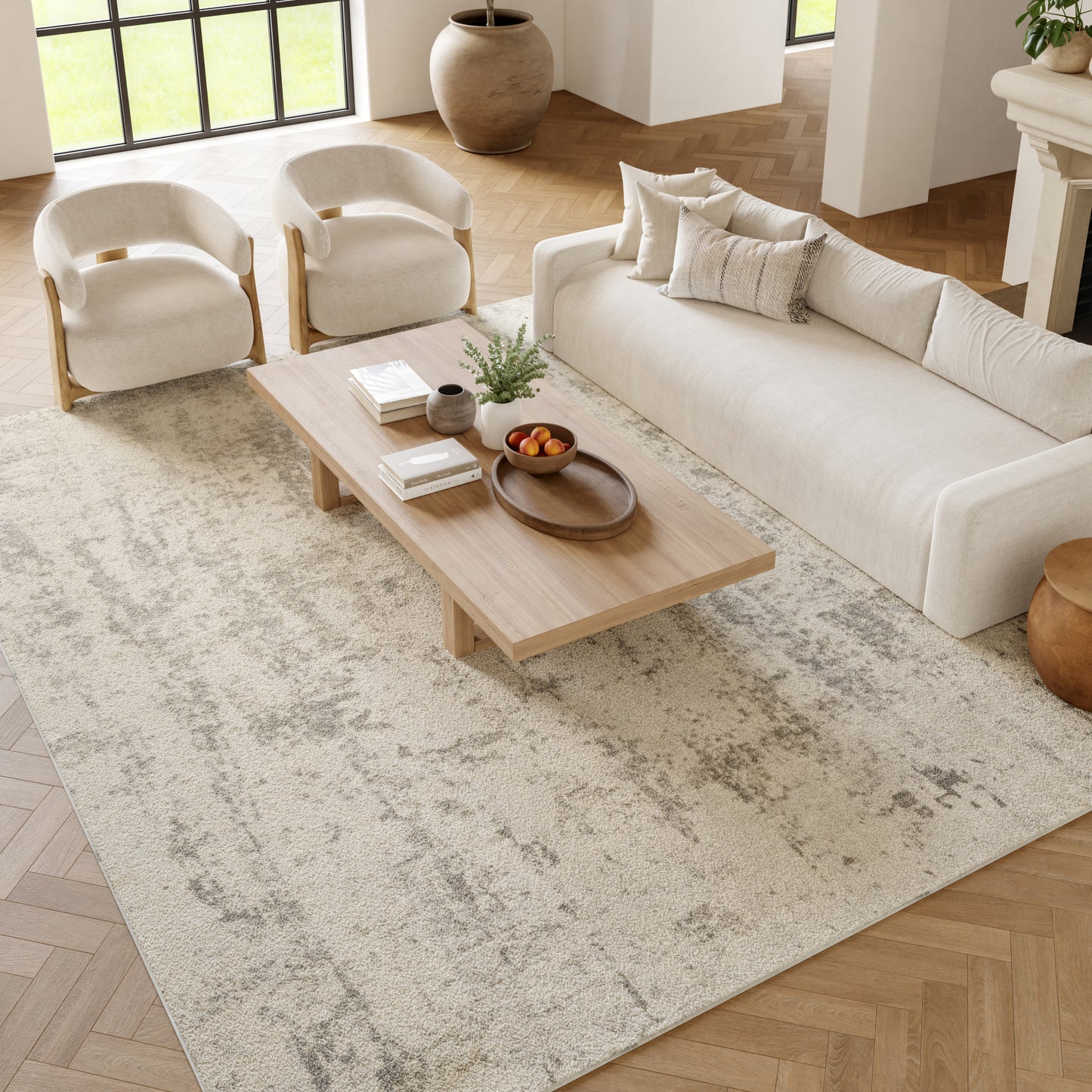 Nourison Home Quarry  Cream Grey  Contemporary