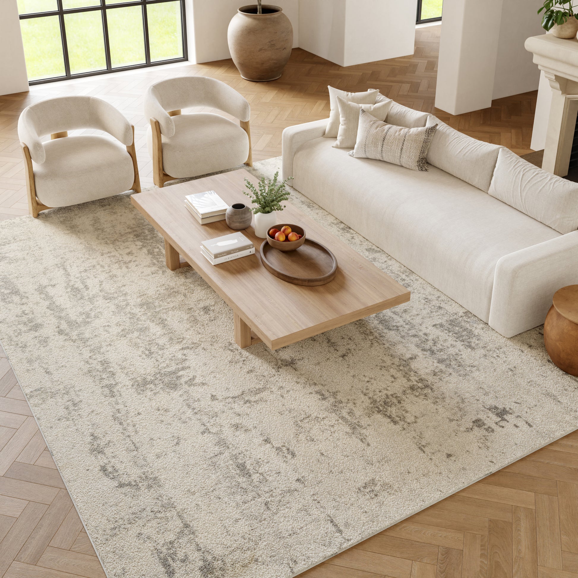 Nourison Home Quarry  Cream Grey  Contemporary