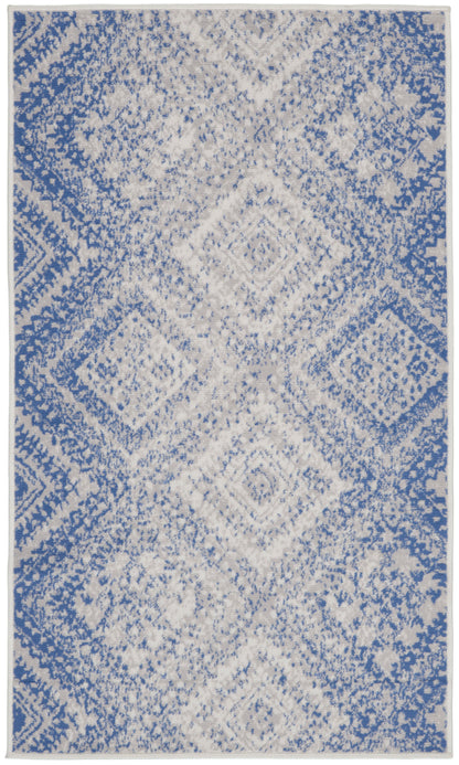 Nourison Home Whimsicle WHS17 Ivory Blue Contemporary Power-loomed Rug