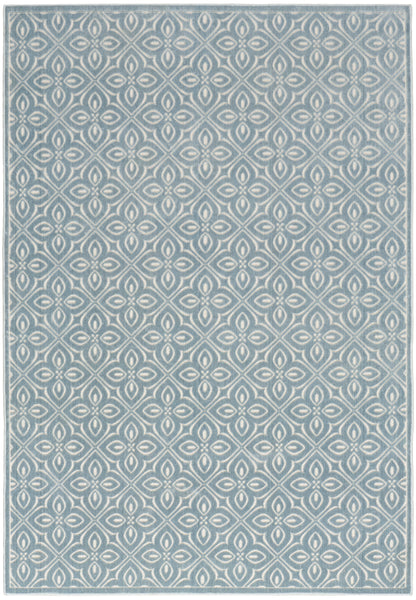 Nourison Home Washable Charm WCH03 Blue Ivory Contemporary Machine Woven Rug